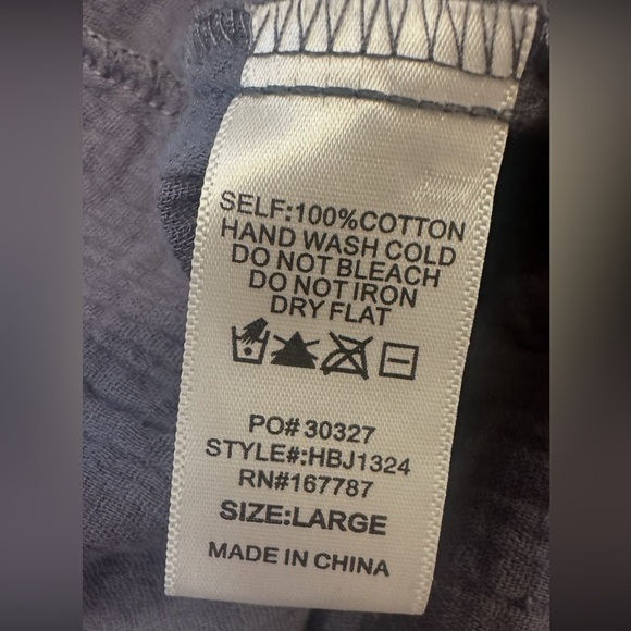 Hunter & Brown Wide Leg Jumpsuit Slate Gray Pull On Side Pockets Womens Size L - Picture 8 of 11